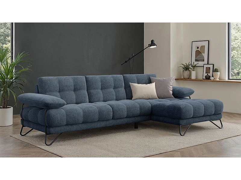 BUBBARA Ecksofa 4-Sitzer rechts, marineblau