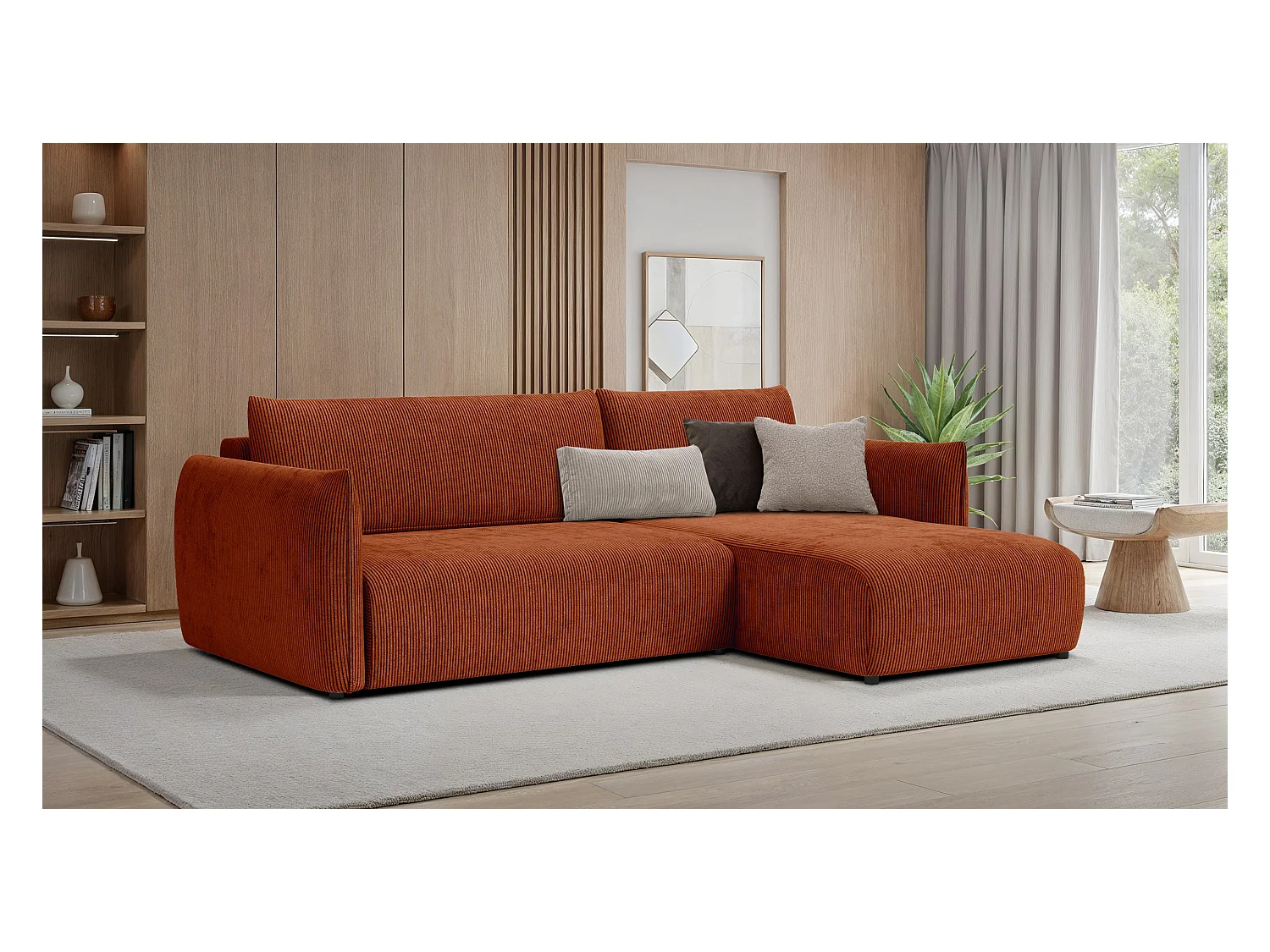 CANAPE D'ANGLE TAUER 3 places, orange