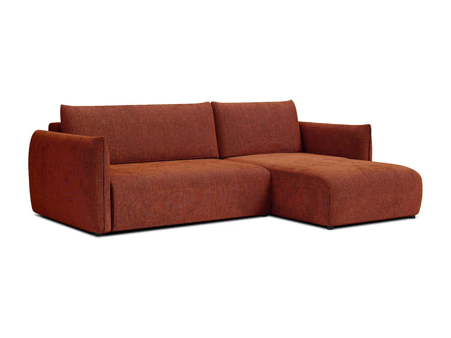 TAUER Ecksofa 3-Sitzer links, orange