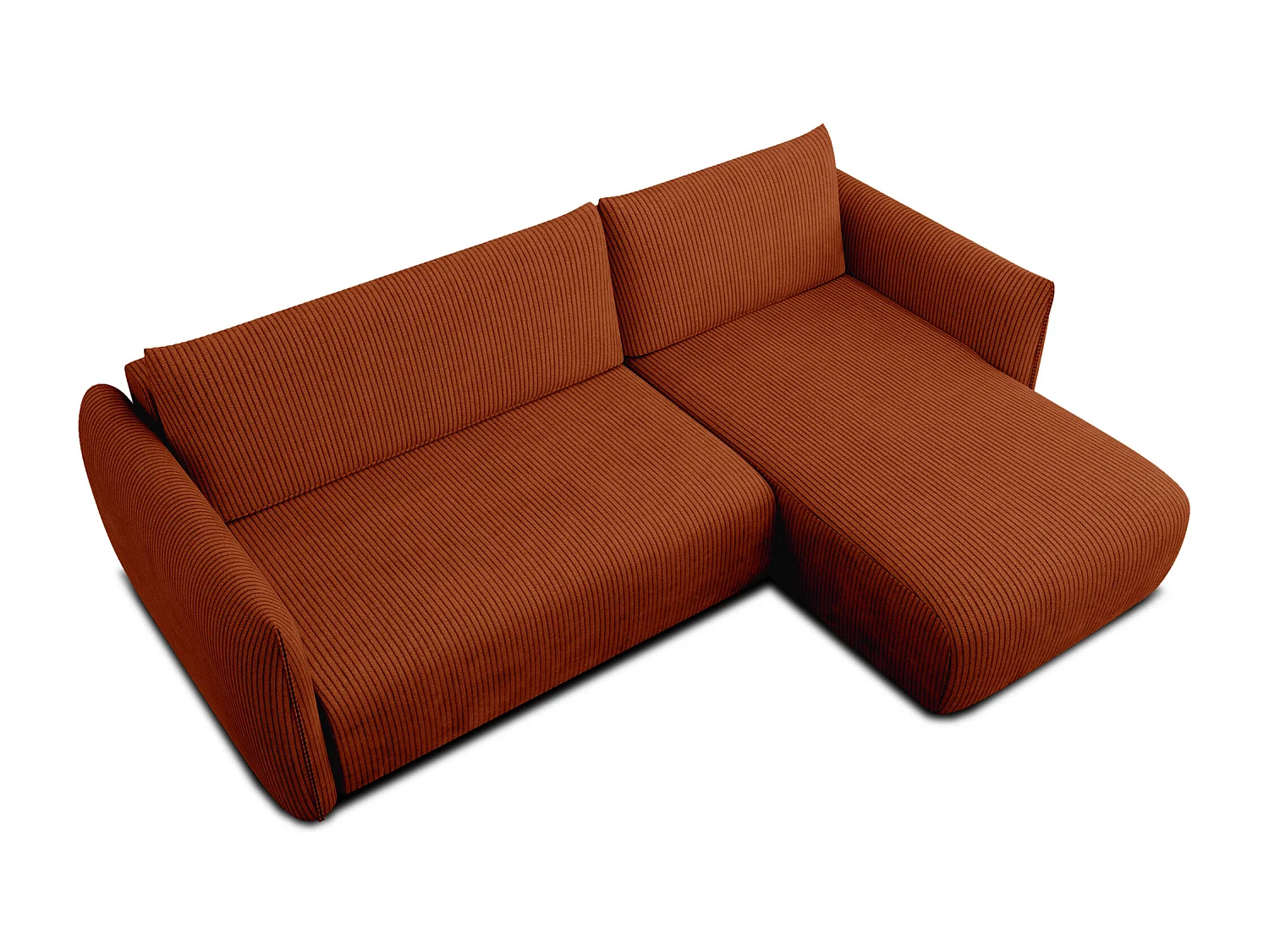 TAUER Ecksofa 3-Sitzer links, orange