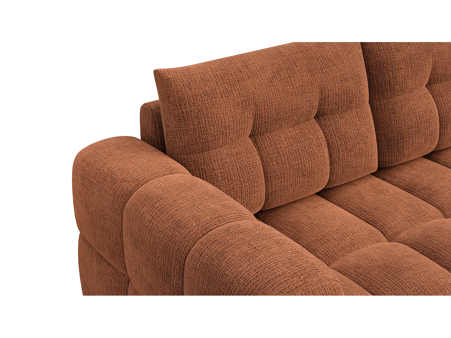 CLOUDI Ecksofa 4-Sitzer rechts, rostrot