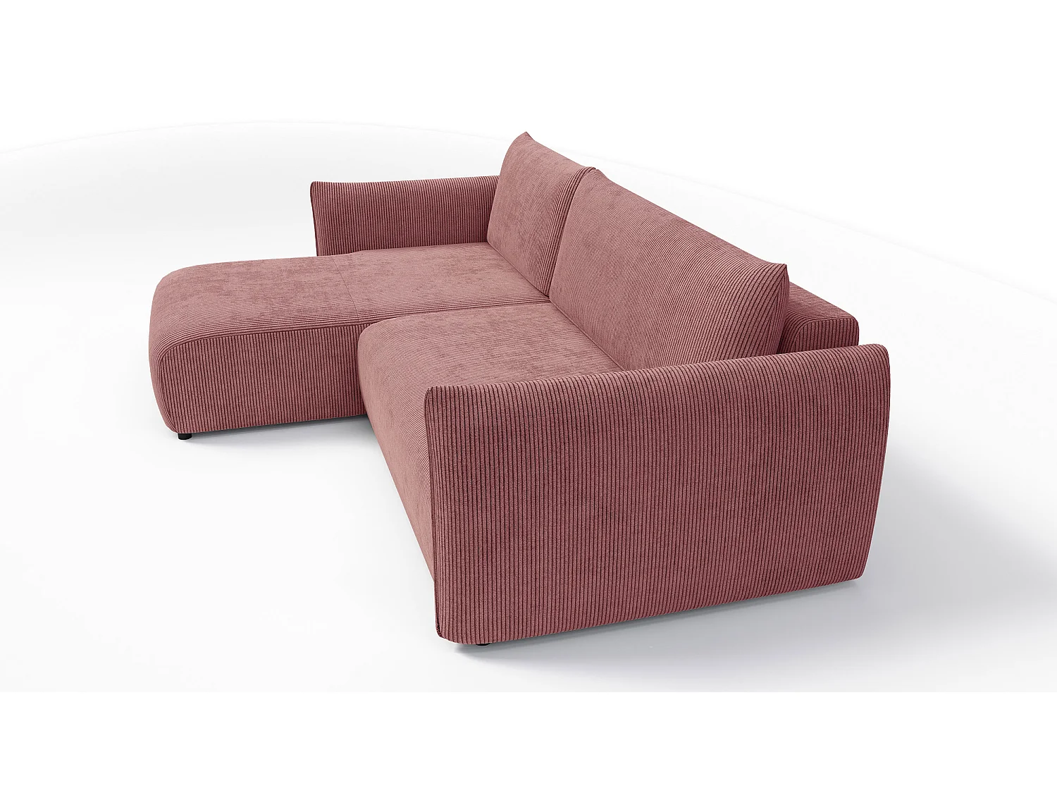 TAUER Ecksofa 3-Sitzer rechts, altrosa