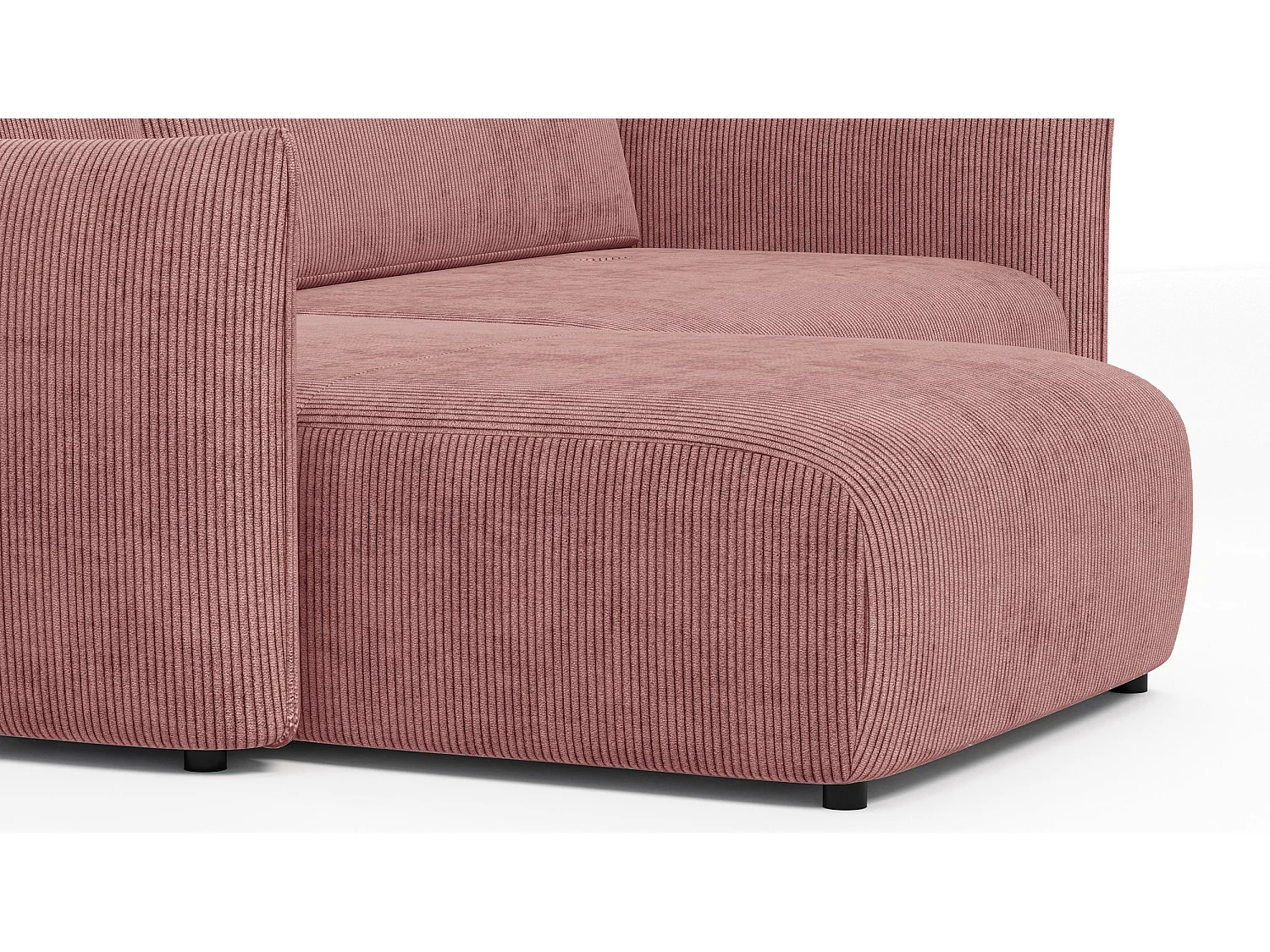 TAUER Ecksofa 3-Sitzer rechts, altrosa