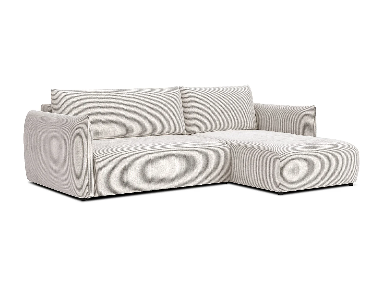 TAUER Ecksofa 3-Sitzer links, perlweiß