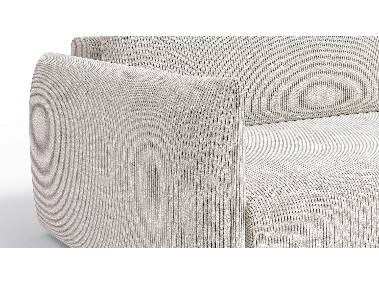 TAUER Ecksofa 3-Sitzer links, perlweiß