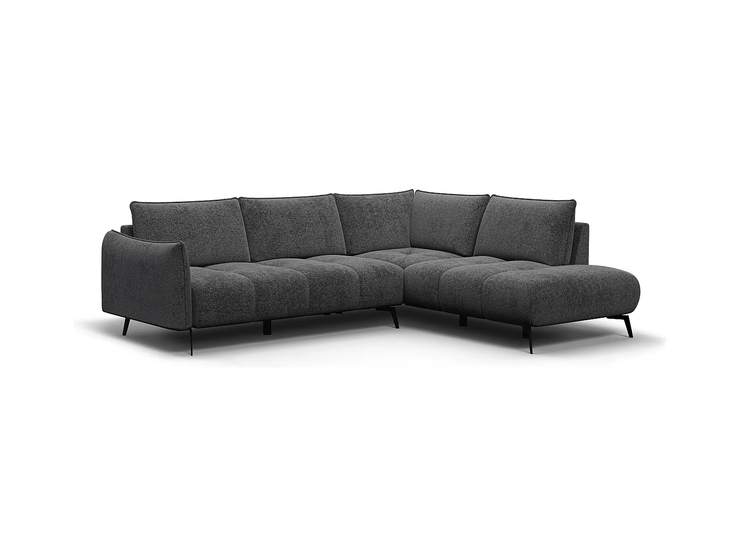 CANAPE D'ANGLE AERA 5 places, gris foncé