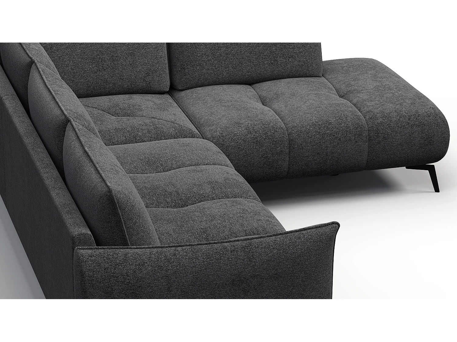 CANAPE D'ANGLE AERA 5 places, gris foncé