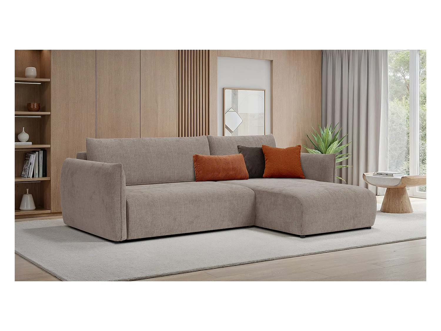 CANAPE D'ANGLE TAUER 3 places, taupe