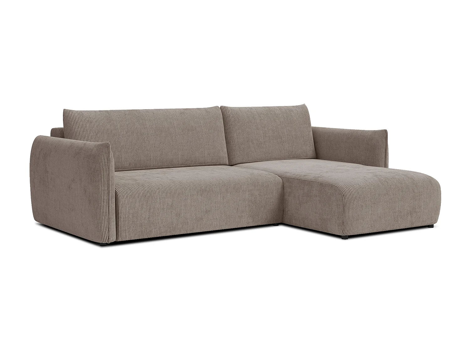 TAUER Ecksofa 3-Sitzer links, taupe
