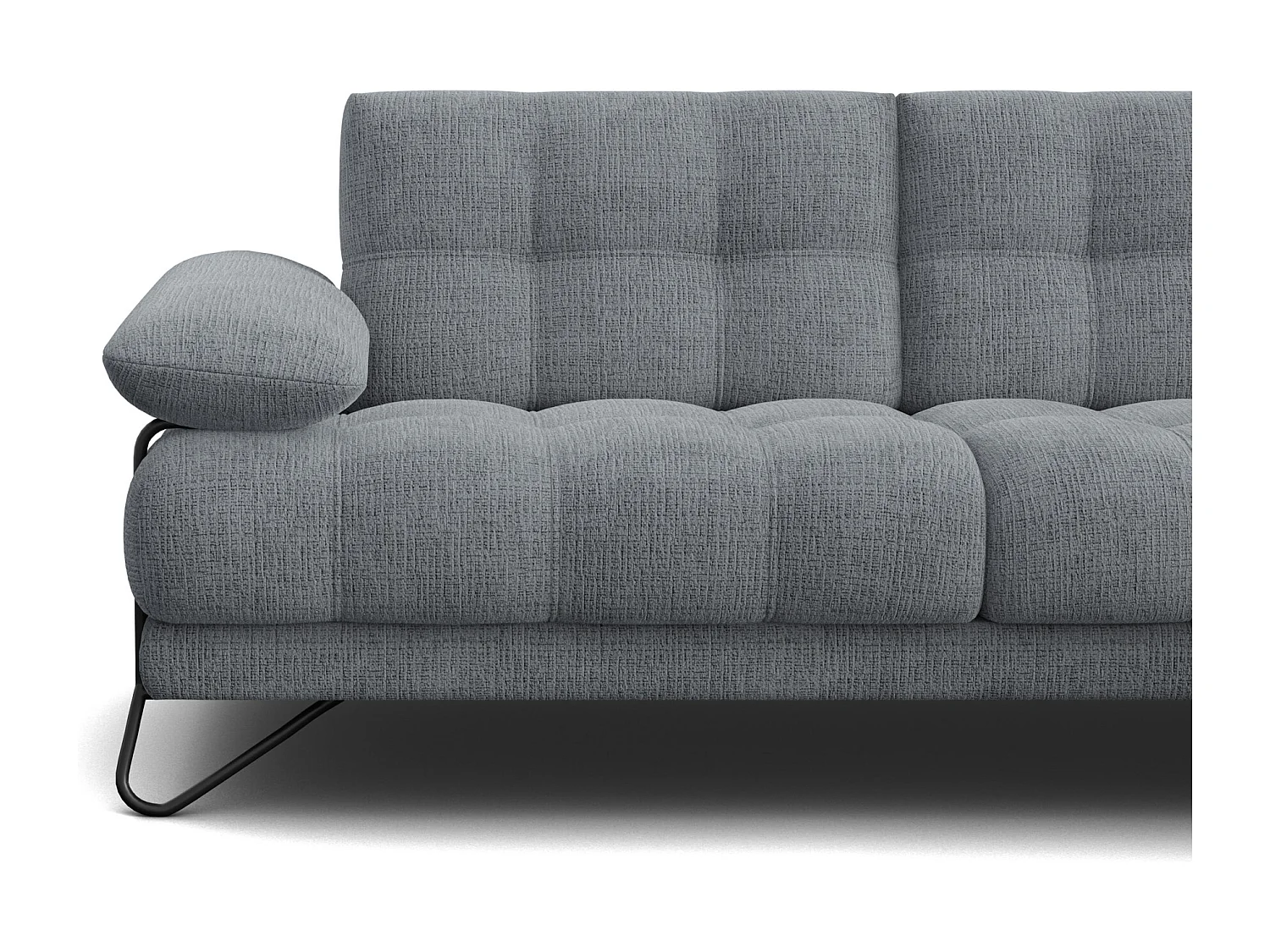 CANAPÉ D'ANGLE BUBBARA 4 places, tissu gris foncé