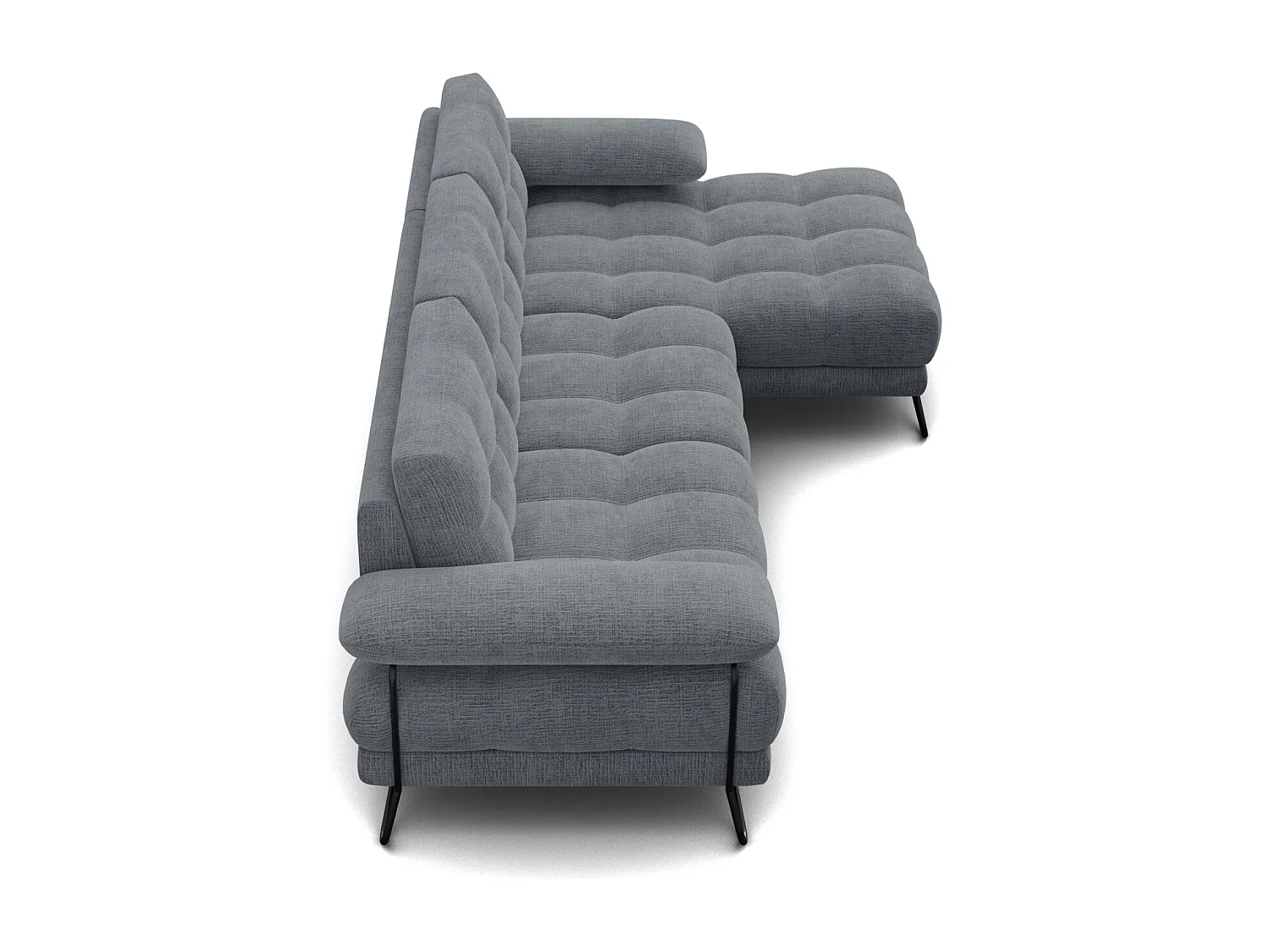 BUBBARA Ecksofa 4-Sitzer rechts, dunkelgrau