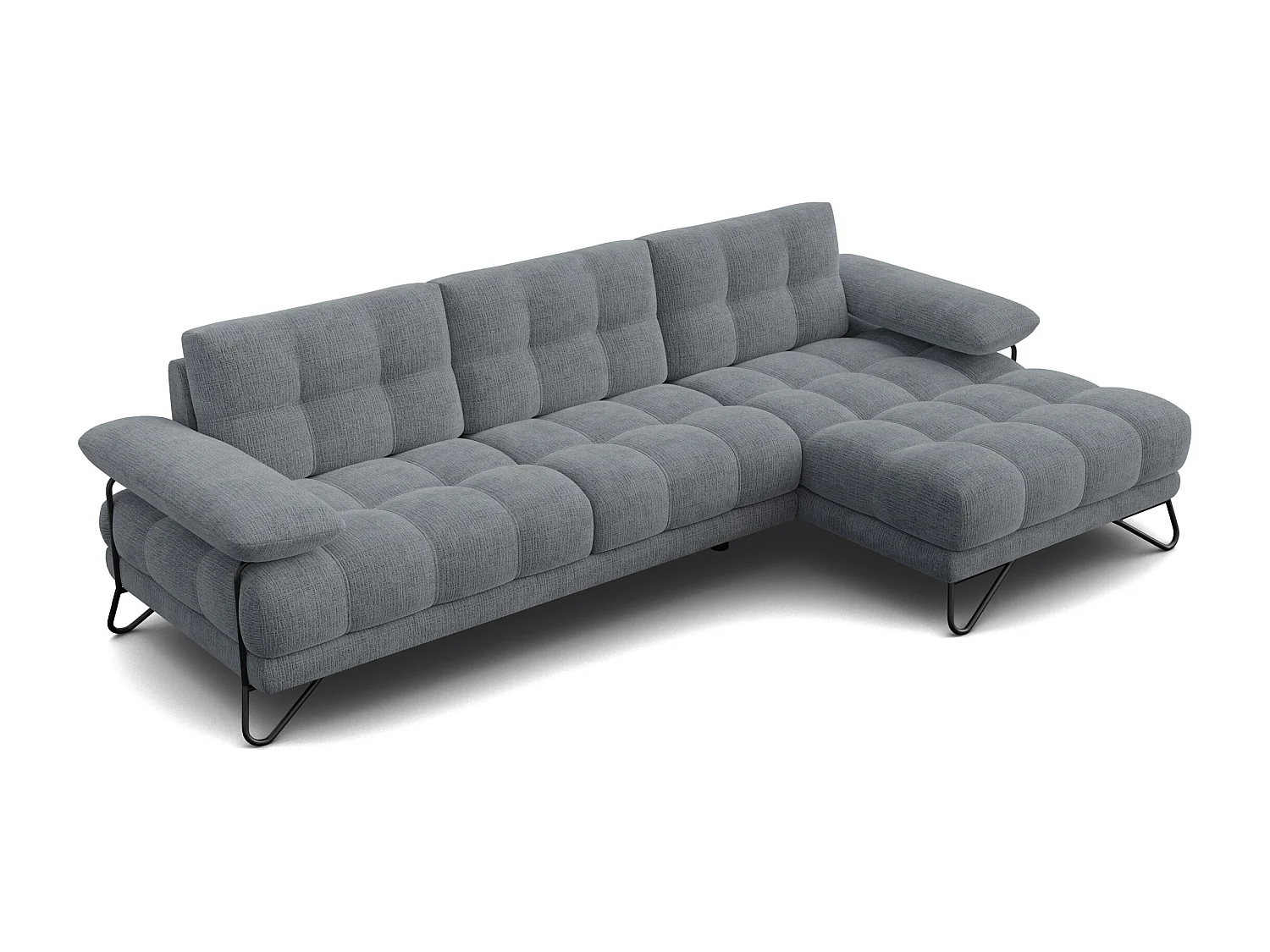 BUBBARA Ecksofa 4-Sitzer rechts, dunkelgrau