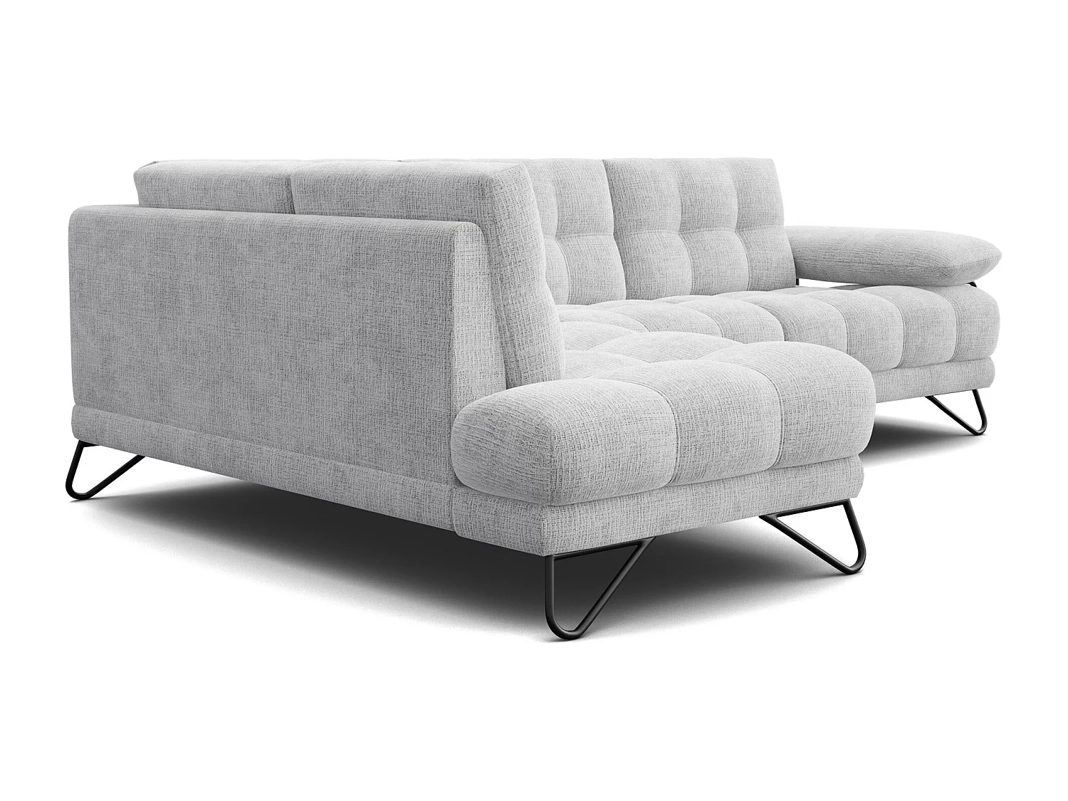 BUBBARA Ecksofa 5-Sitzer links, hellgrau