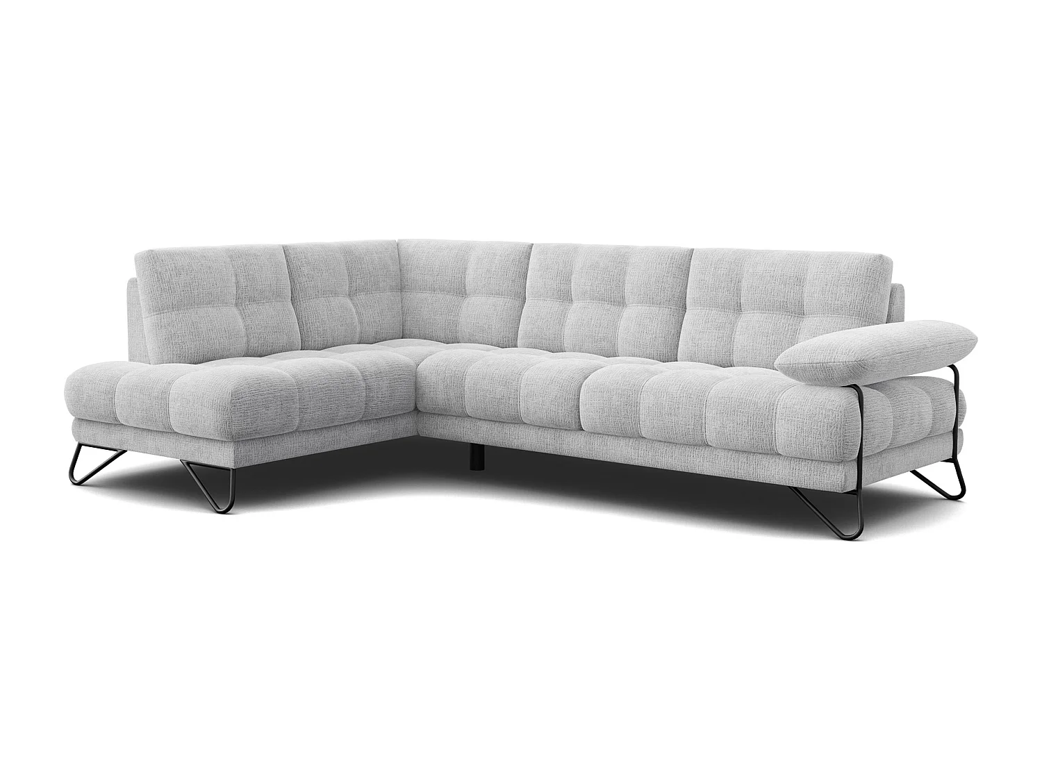 BUBBARA Ecksofa 5-Sitzer links, hellgrau