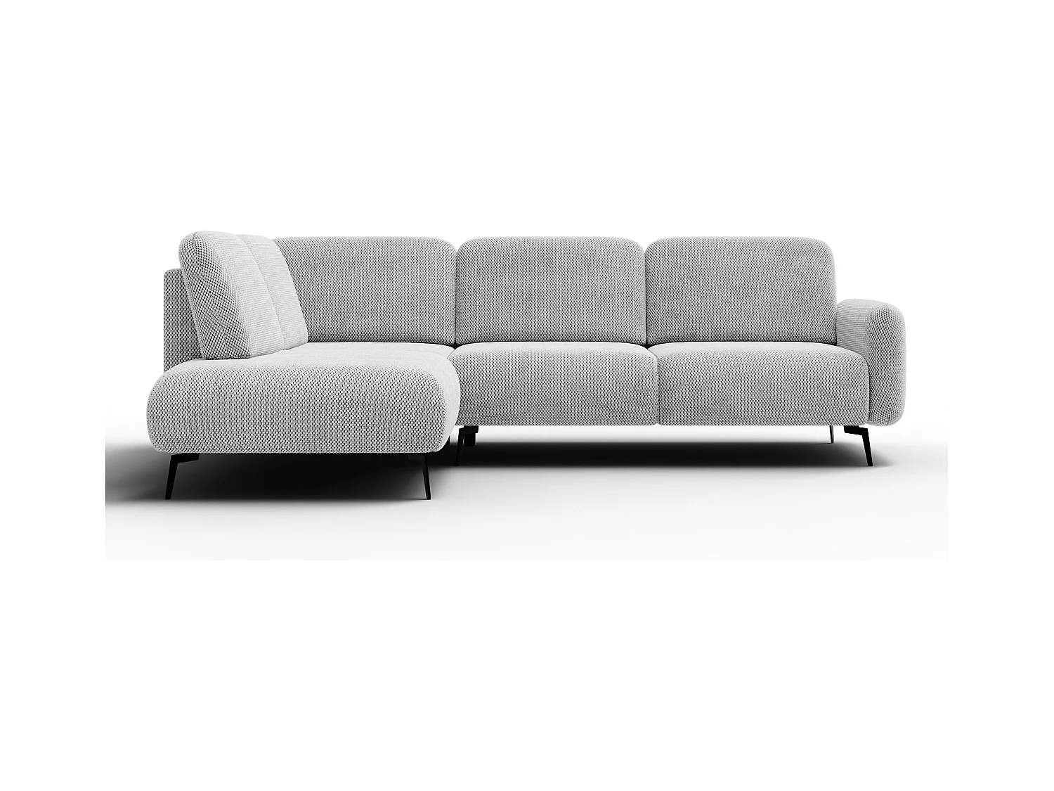 CANAPÉ D'ANGLE FEBE 5 places, tissu gris clair