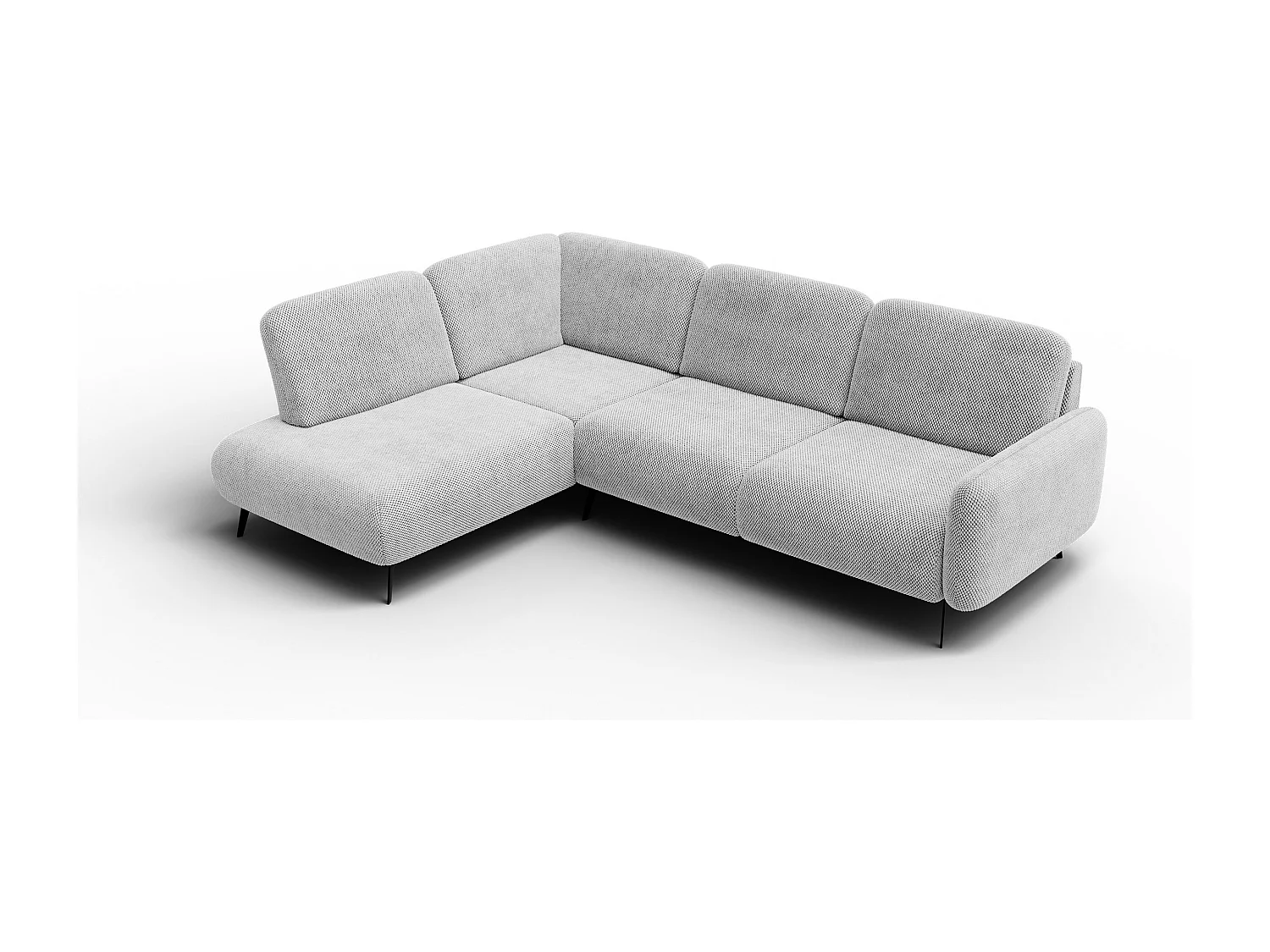 5-Sitzer-Ecksofa links FEBE, hellgrau