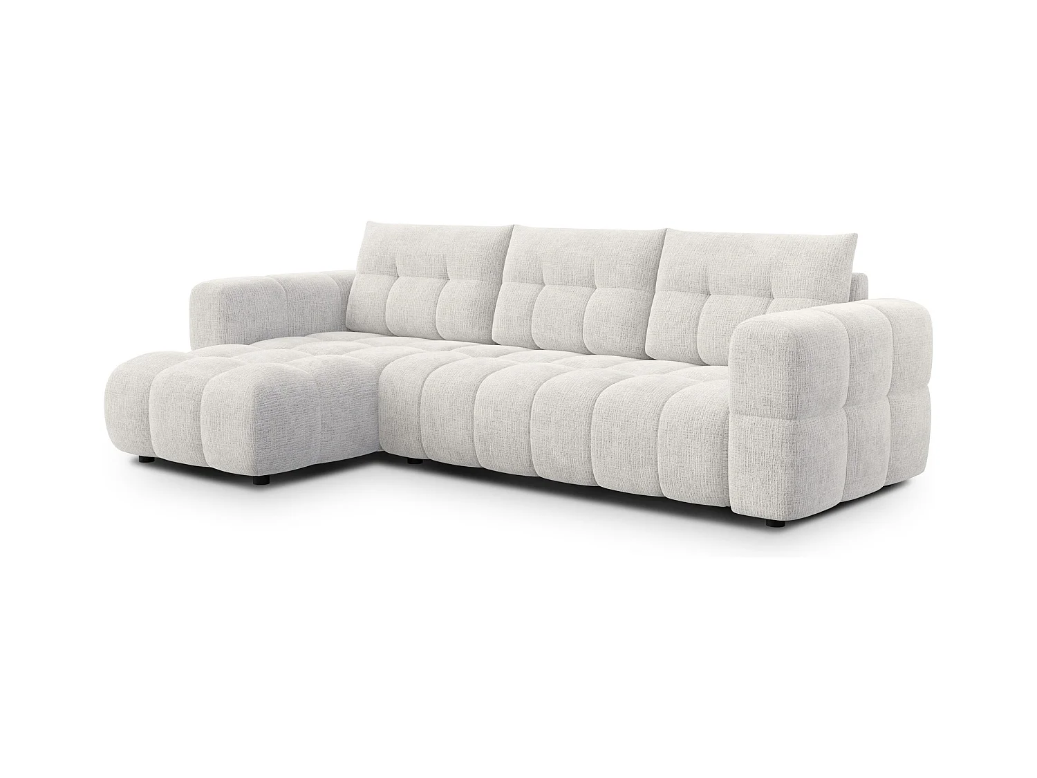 CANAPE D'ANGLE CLOUDI 4 places, crémeux