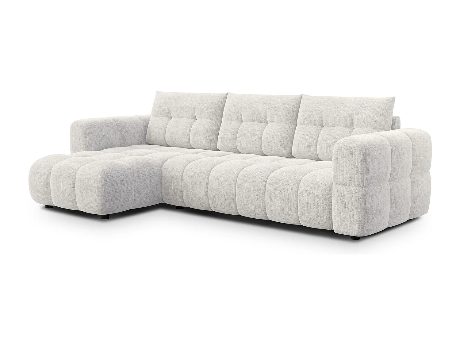 CLOUDI Ecksofa 4-Sitzer links, creme