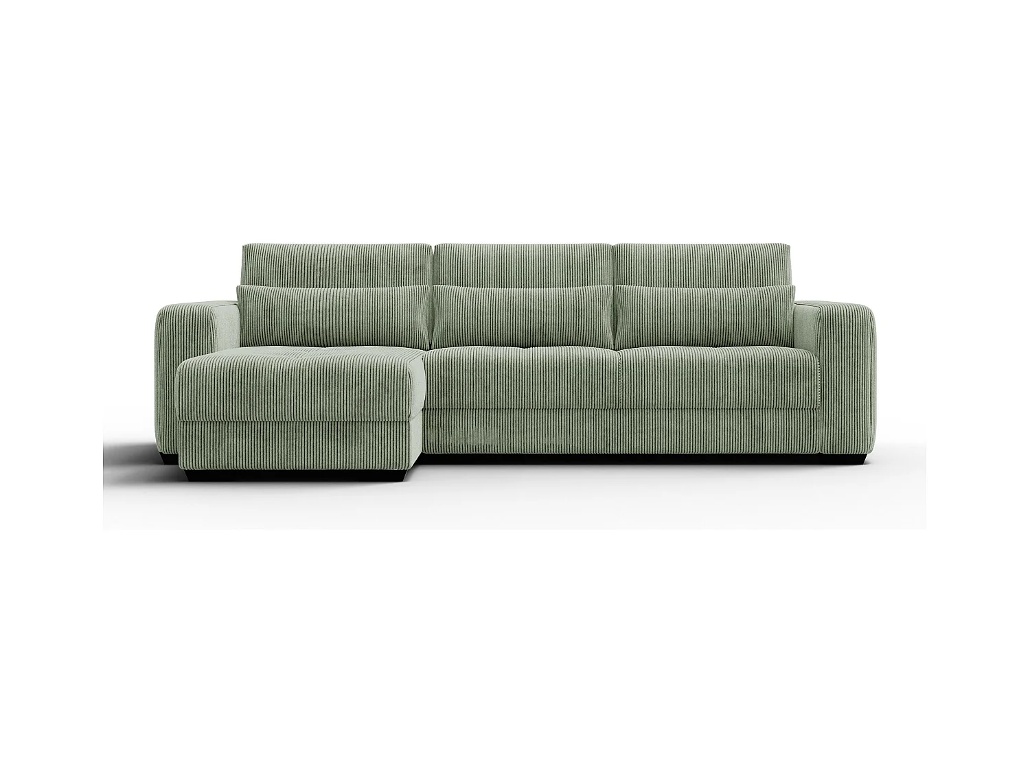 CANAPÉ D'ANGLE OLI 4 places, tissu sauge