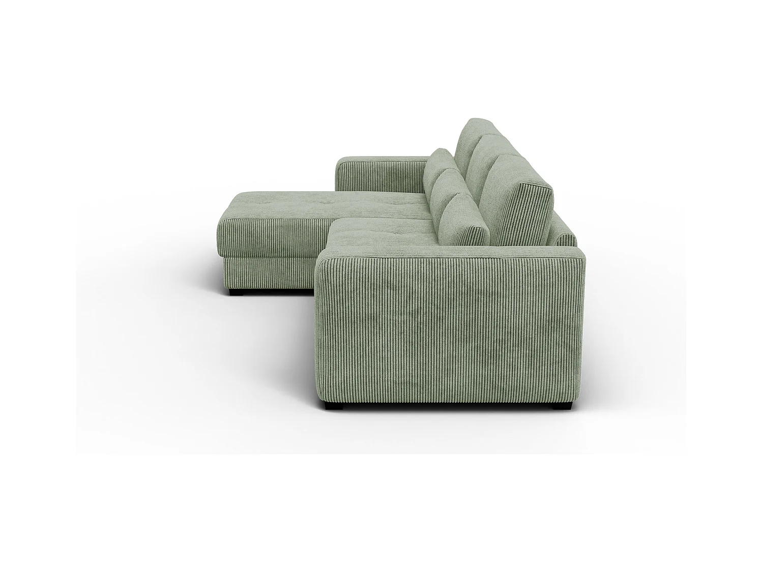 CANAPÉ D'ANGLE OLI 4 places, tissu sauge