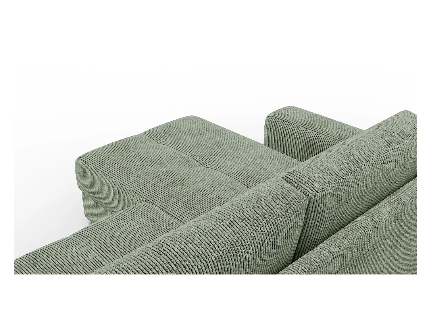 CANAPÉ D'ANGLE OLI 4 places, tissu sauge