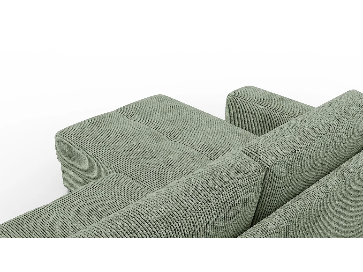 Ecksofa 4-Sitzer links OLI, salbeigrün