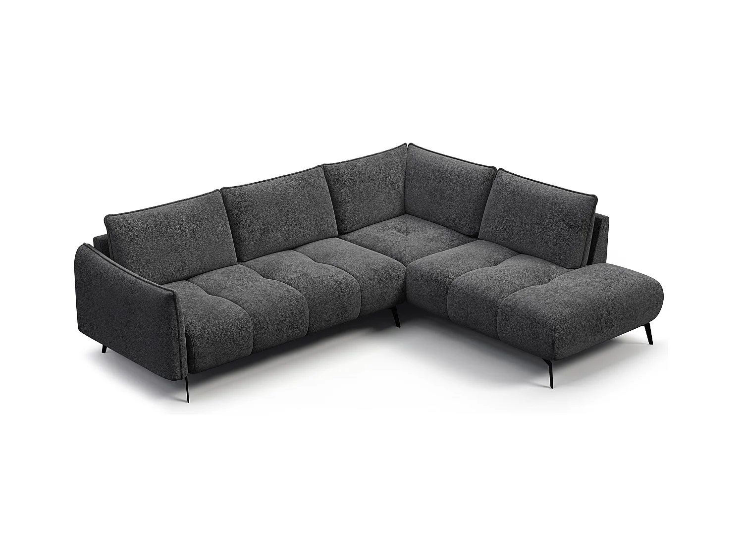 CANAPE D'ANGLE AERA 5 places, gris foncé