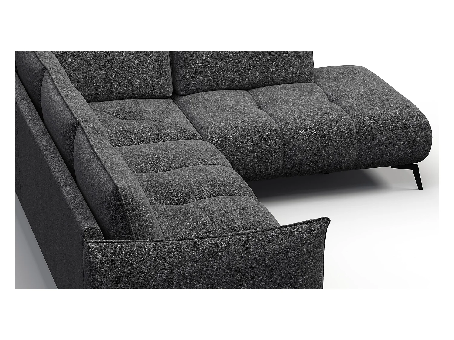 CANAPE D'ANGLE AERA 5 places, gris foncé