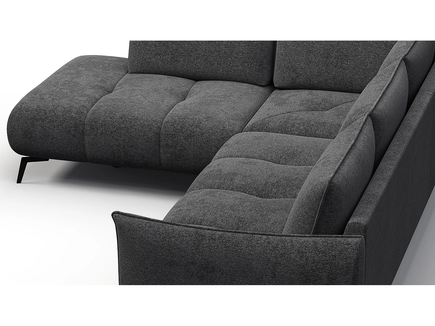 Ecksofa 5-Sitzer links AERA, dunkelgrau