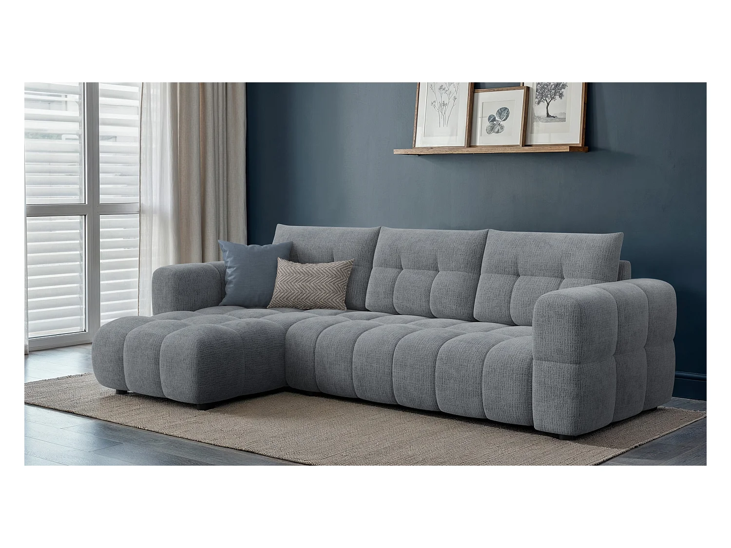 CANAPE D'ANGLE CLOUDI 4 places, gris foncé