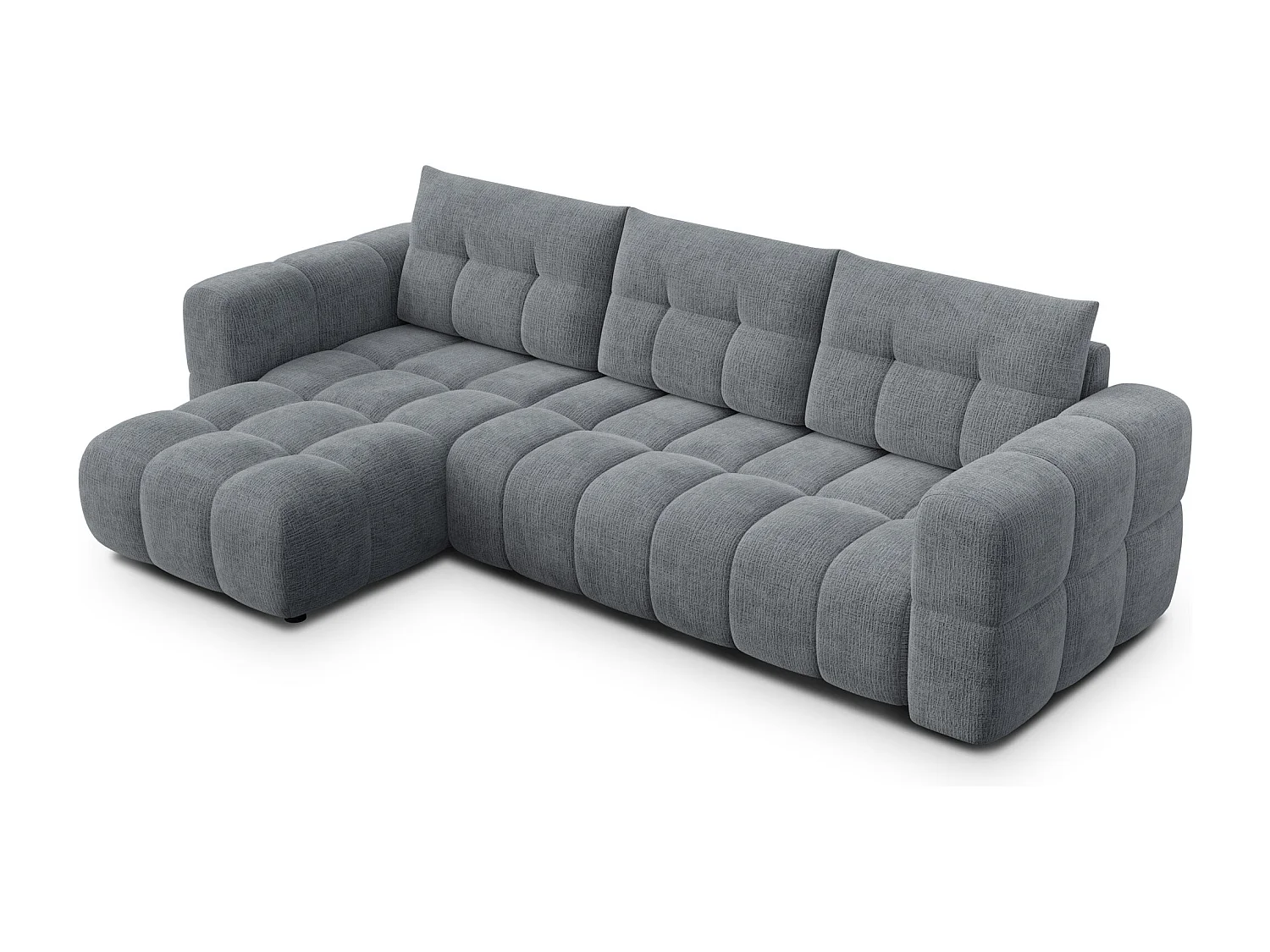 CLOUDI Ecksofa 4-Sitzer links, dunkelgrau