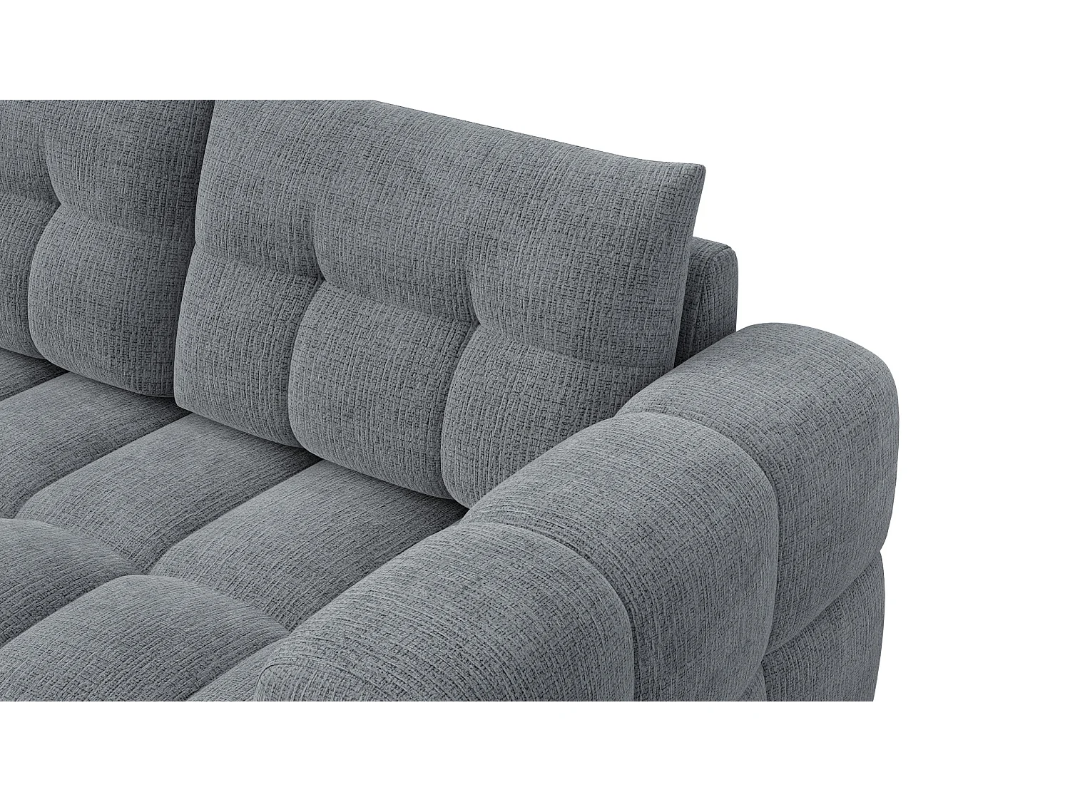 CLOUDI Ecksofa 4-Sitzer links, dunkelgrau