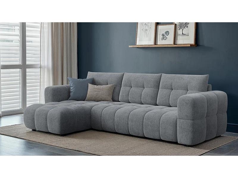 CANAPE D'ANGLE CLOUDI 4 places, gris foncé