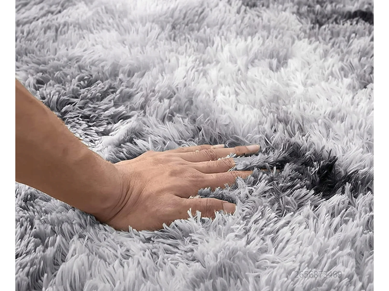 Tapis pelucheux shaggy rabbit gris 160x220 cm doux pelucheux xxl