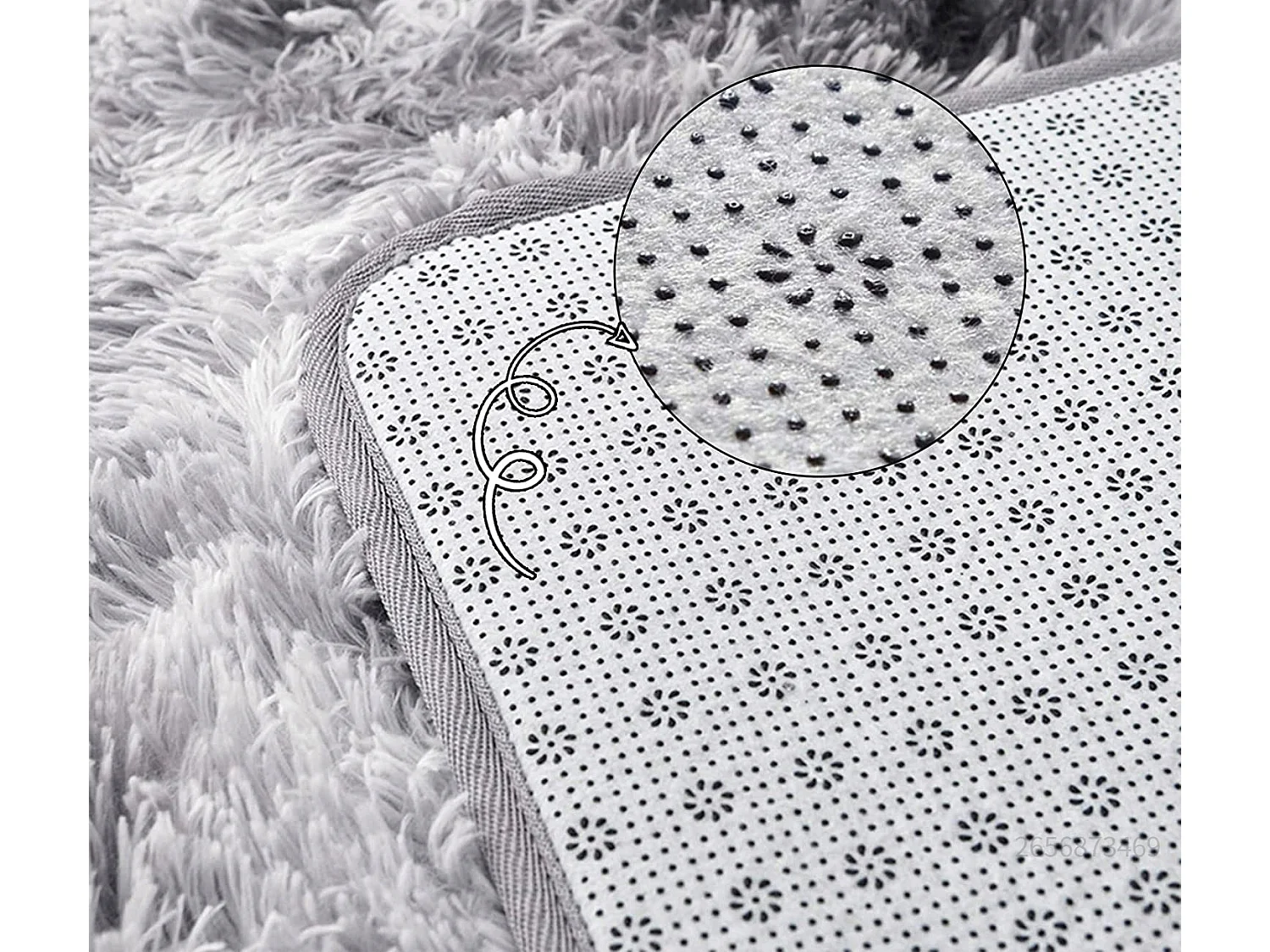 Tapis pelucheux shaggy rabbit gris 160x220 cm doux pelucheux xxl