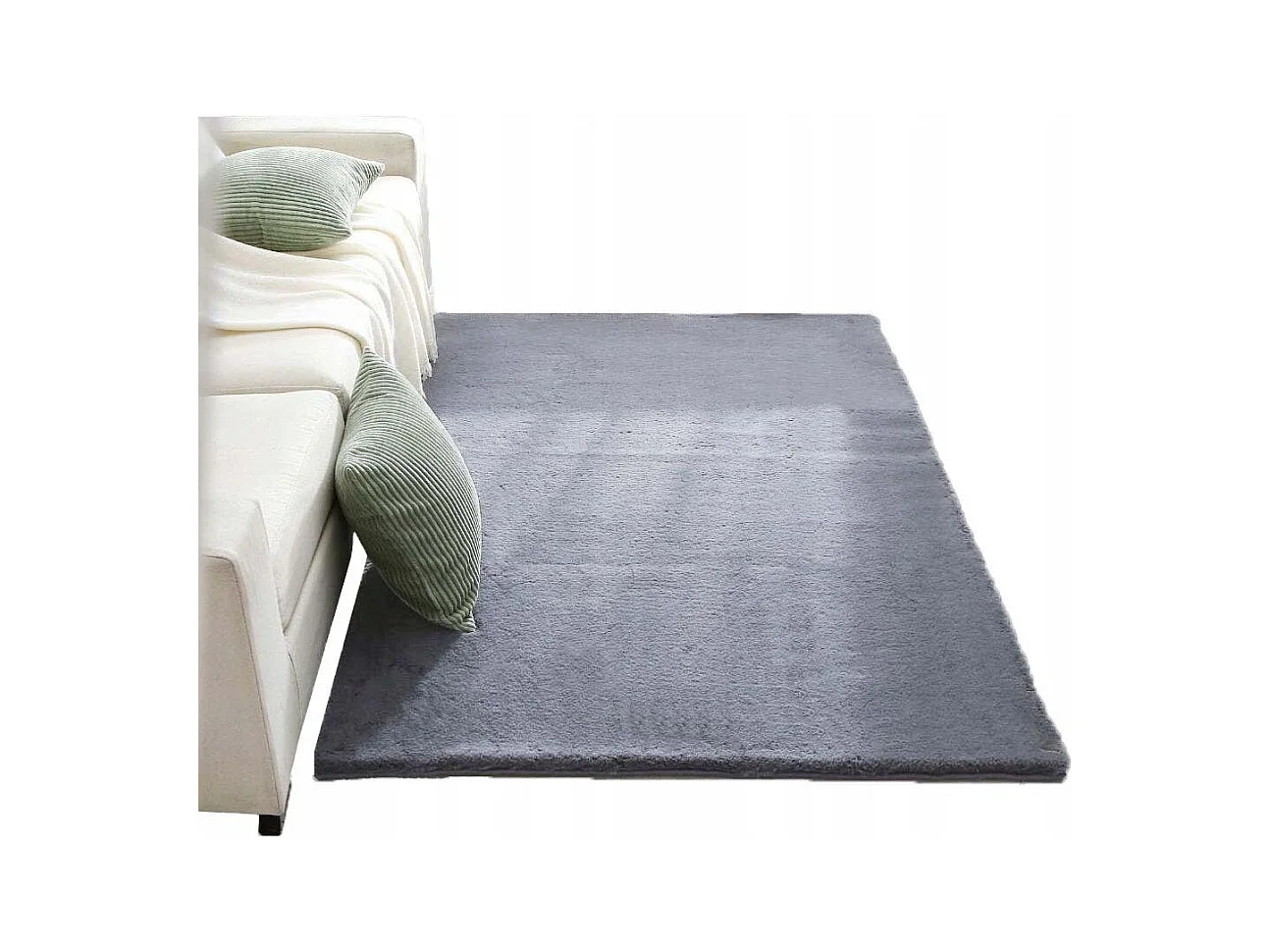 Plush carpet light grey soft nice rabbit fur 160x220 cm