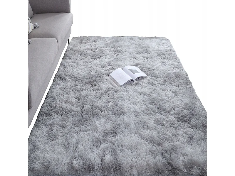 Plüschteppich Shaggy hellgrau, weich, flauschig, 300 x 200 cm