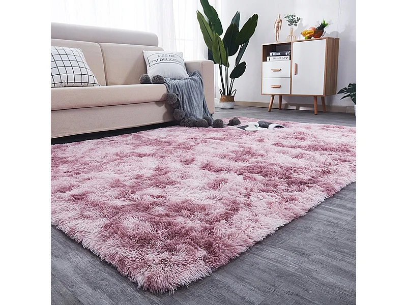 Tappeto rosa peluche shaggy rabbit 150x100 cm spesso pelliccia xl