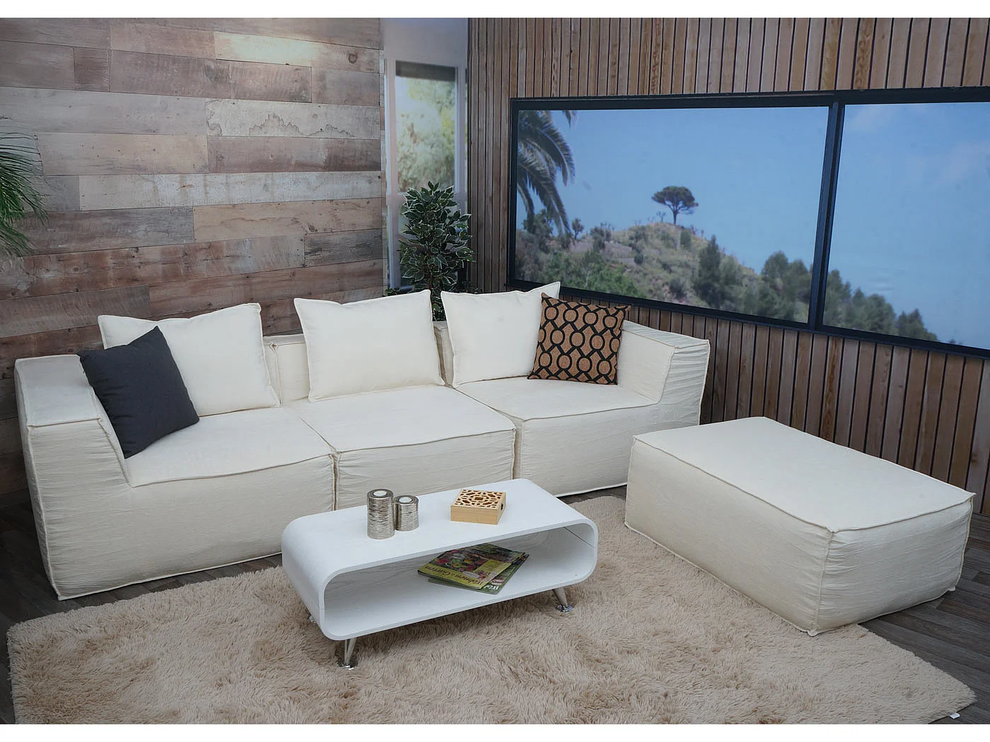 Bankstel MCW-O54 (4-delig),  crème