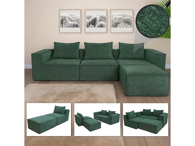Ensemble canapé MCW-O54 (4 pièces),  vert