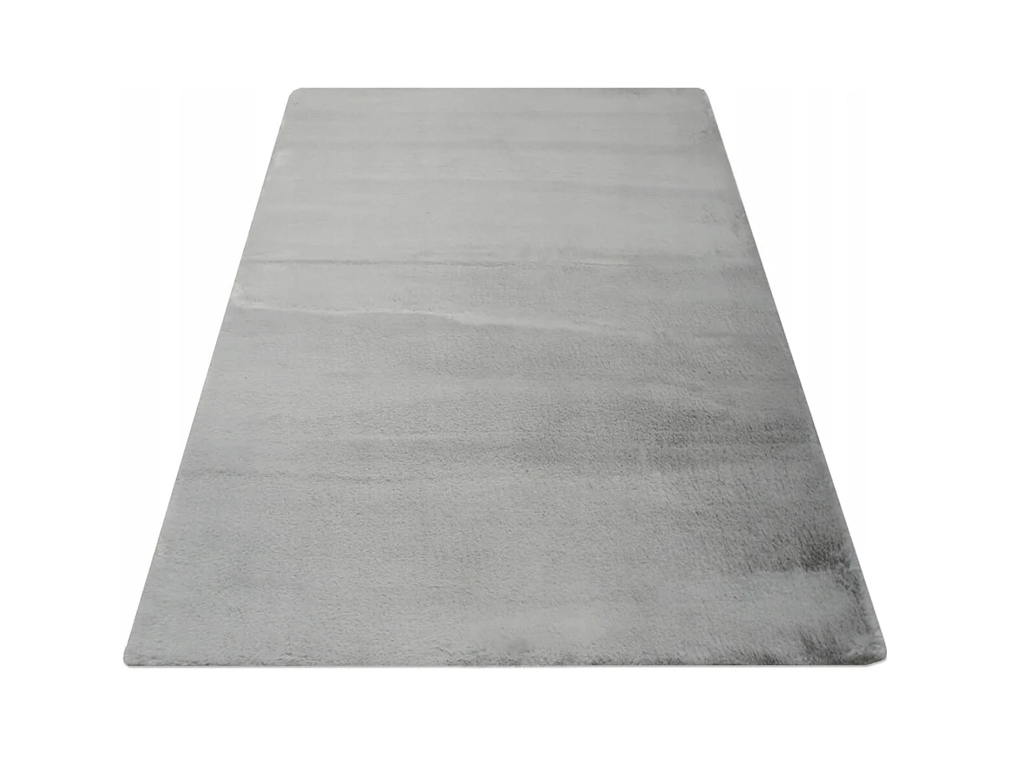 TAPIS EN PELUCHE GRIS CLAIR DOUX ET AGRÉABLE EN FOURRURE DE LAPIN 140 x 200 CM