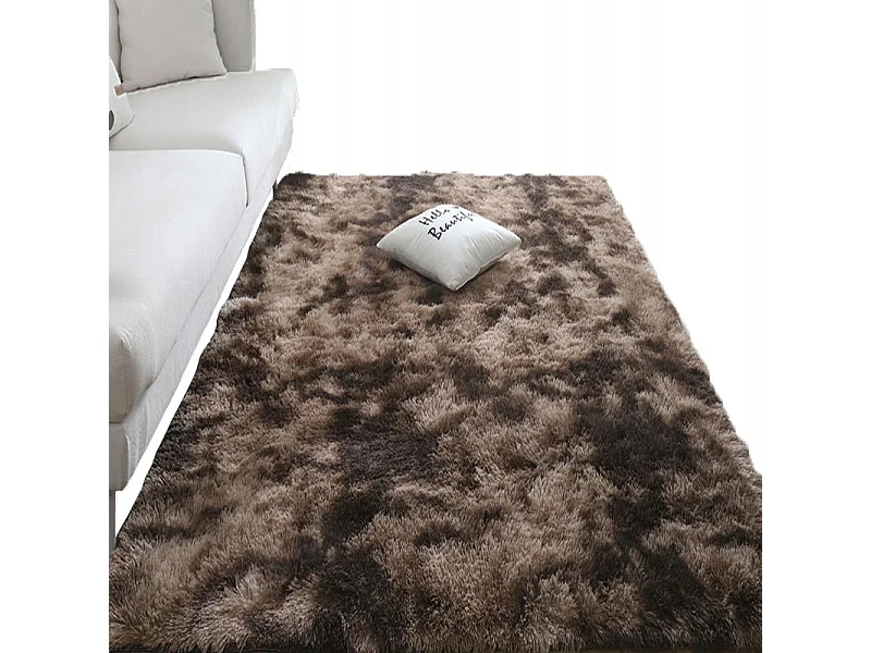 Tappeto shaggy peluche rabbit 160x220 cm morbido xxl marrone