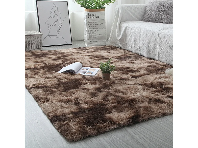 Plüschteppich Shaggy Plüsch Rabbit 160x220 cm weich XXL braun