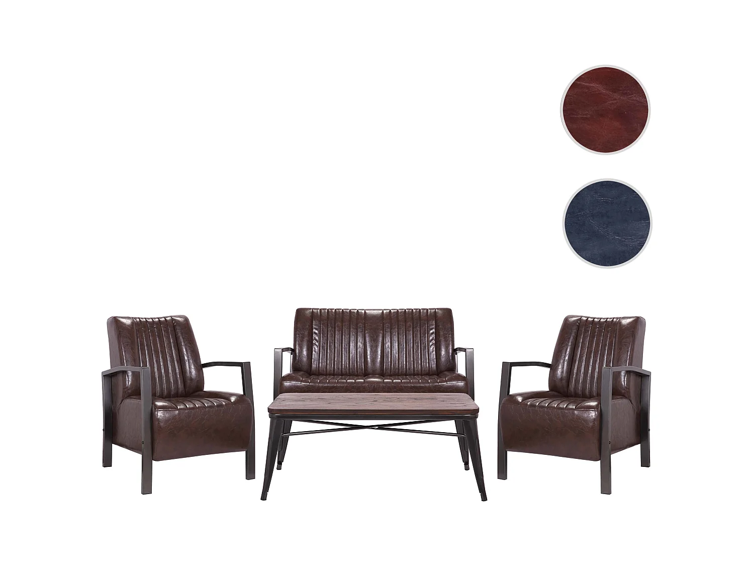 Wohnzimmer-Set MCW-H10 (4-teilig), Braun