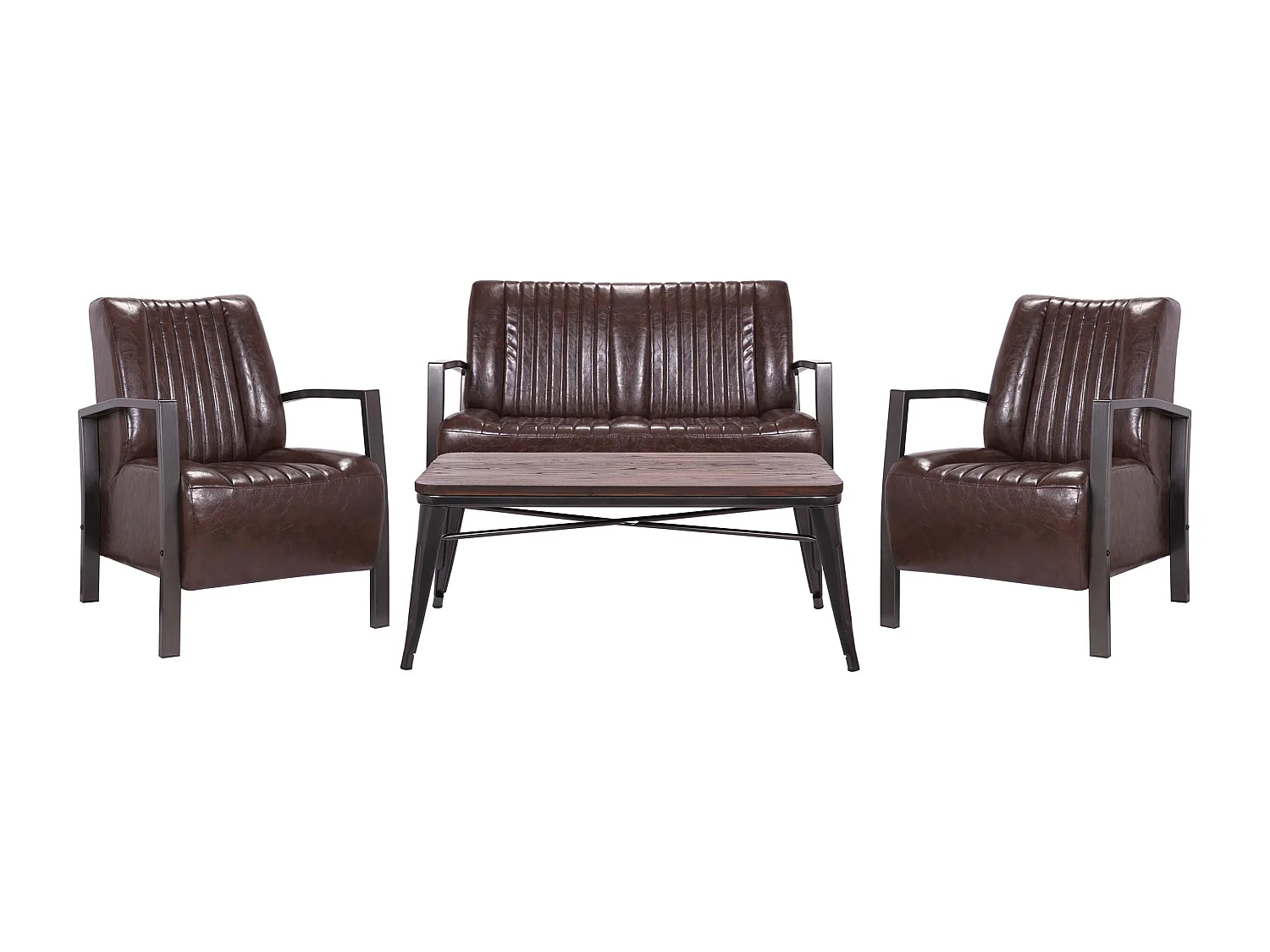 Zestaw do salonu MCW-H10 (4-częściowy),  brązowy