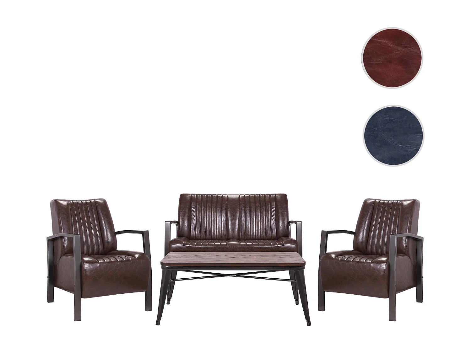 Zestaw do salonu MCW-H10 (4-częściowy),  brązowy