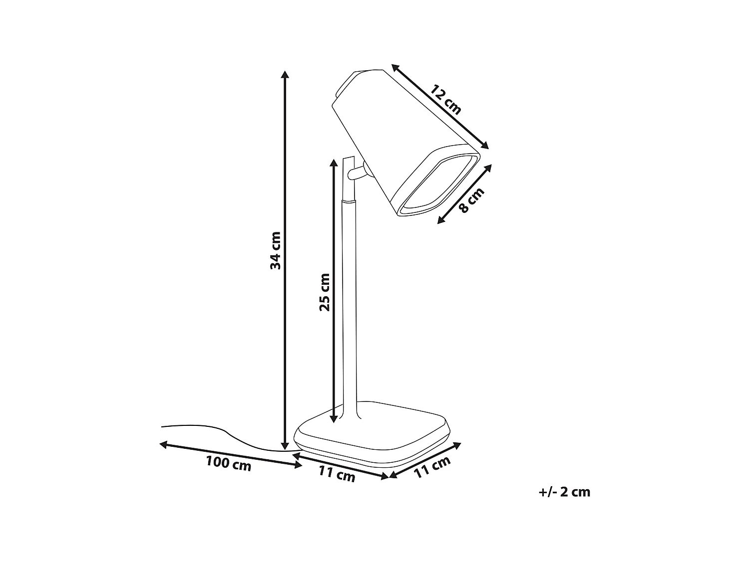 Lampe de bureau LED MUSCA Avec variateur Noir