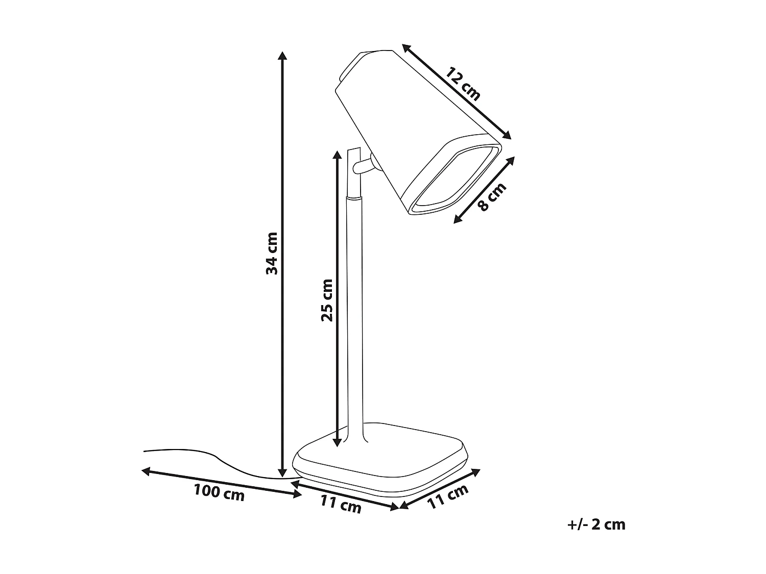 Lampe de table LED sans fil MUSCA Avec variateur Noir