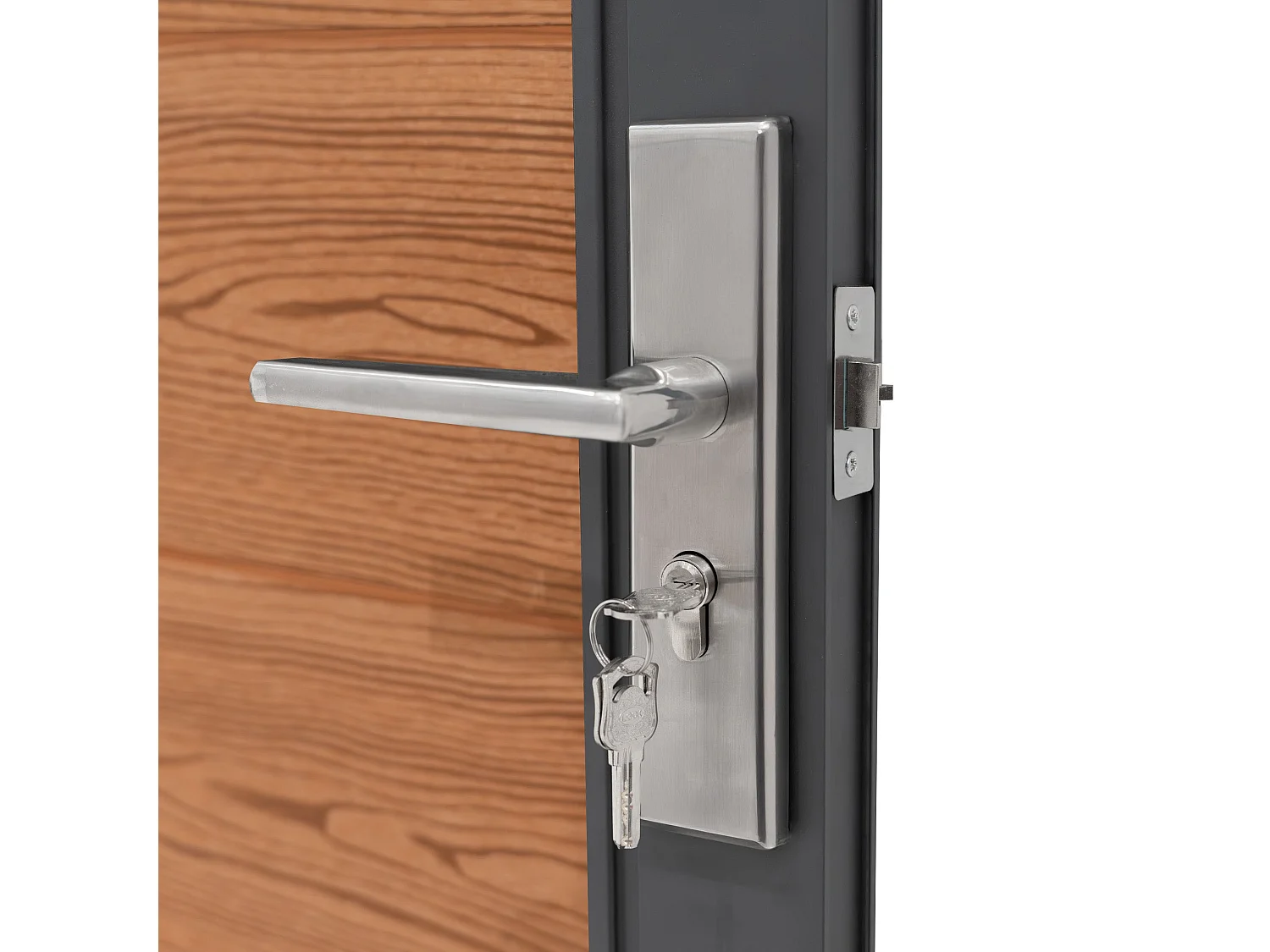 Puerta para Vallas para exteriores de WPC y Aluminio | Marrón