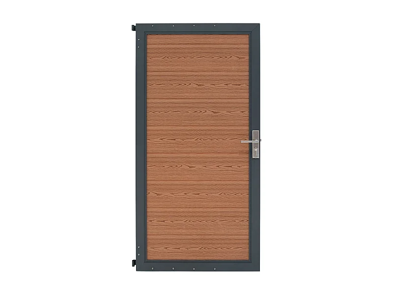 WPC Sichtschutzzaun Tor – Braun